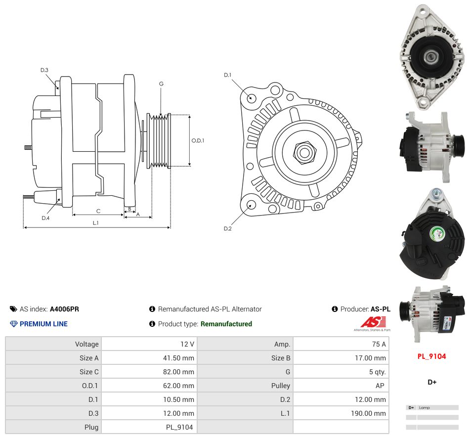 Remanufactured alternator