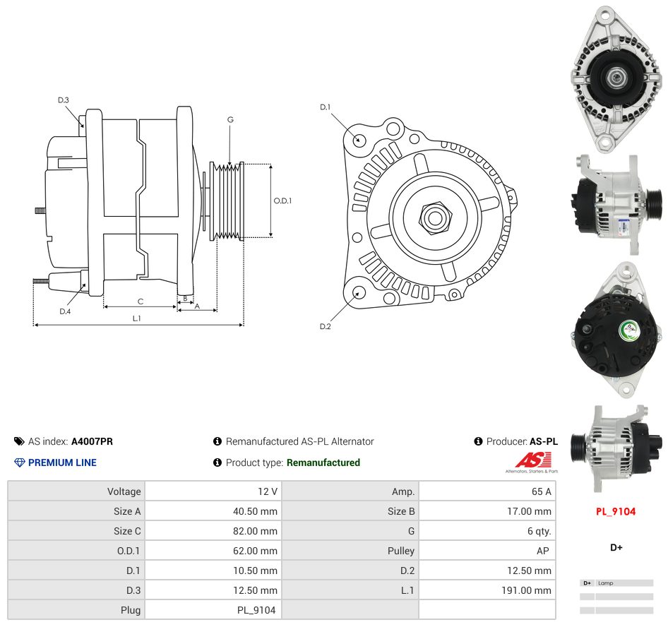 Remanufactured alternator