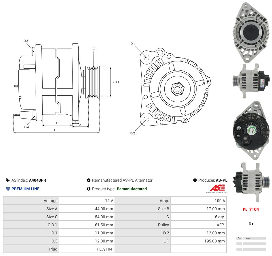 Remanufactured alternator