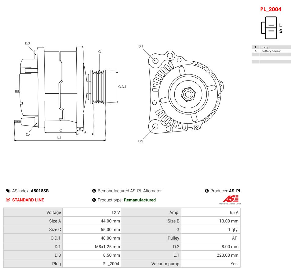 Remanufactured alternator