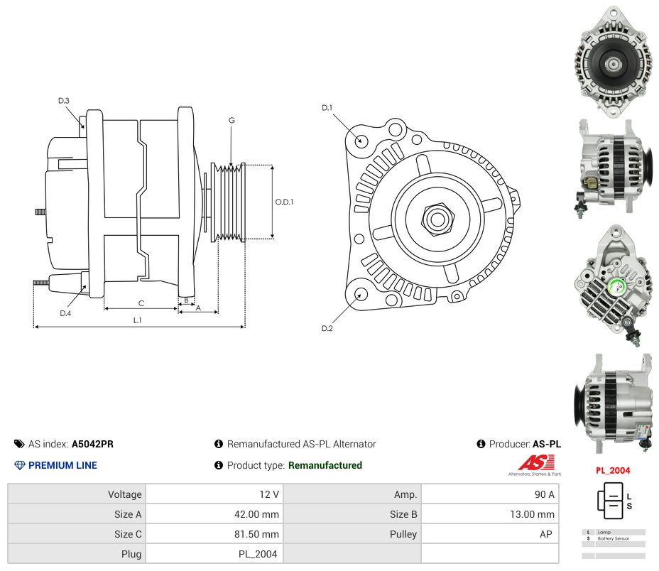 Remanufactured alternator