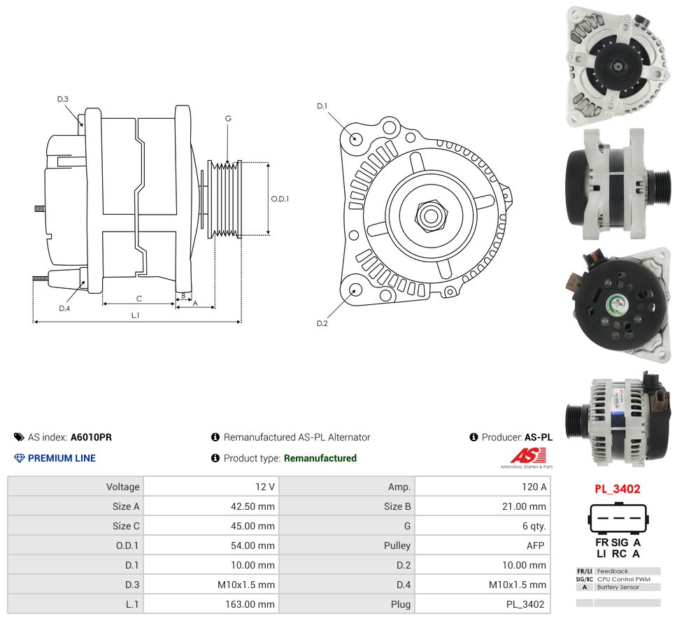 Remanufactured alternator