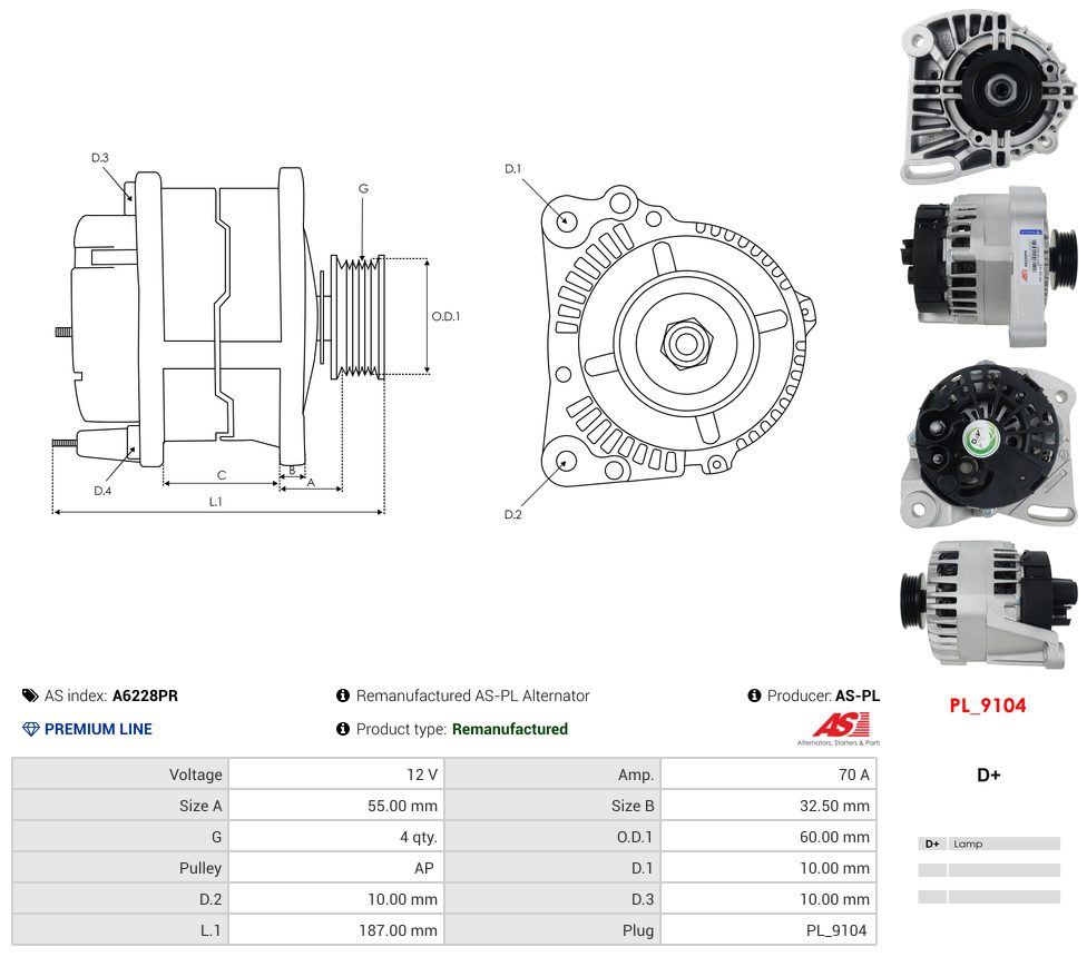 Remanufactured alternator