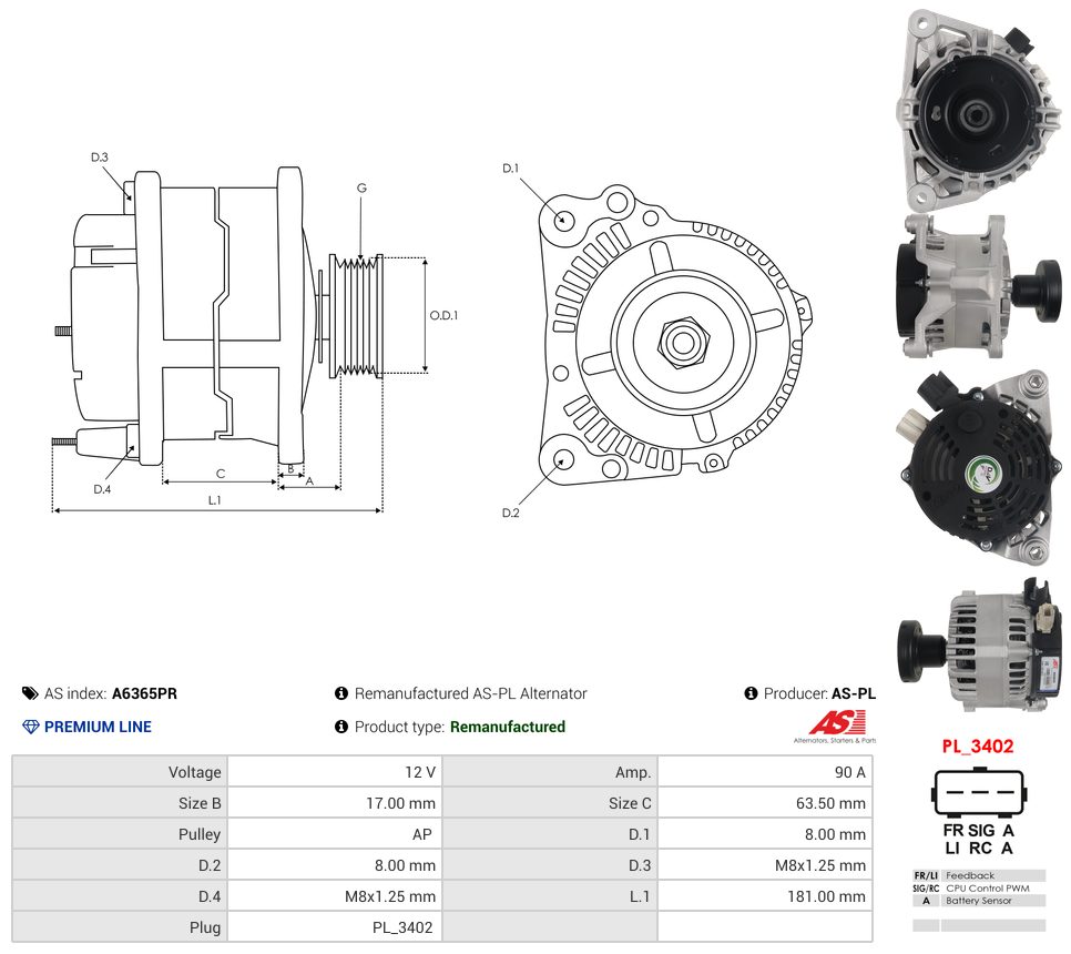 Remanufactured alternator