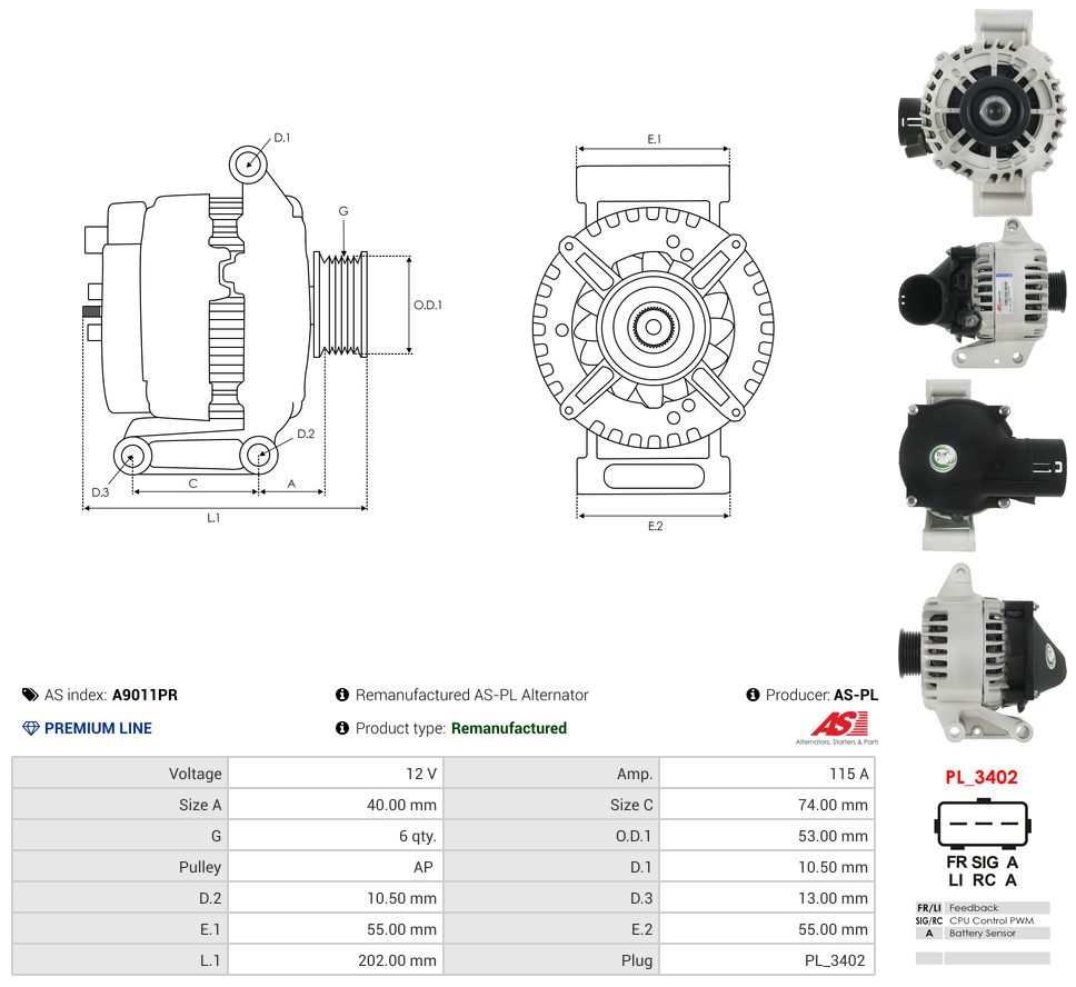 Remanufactured alternator