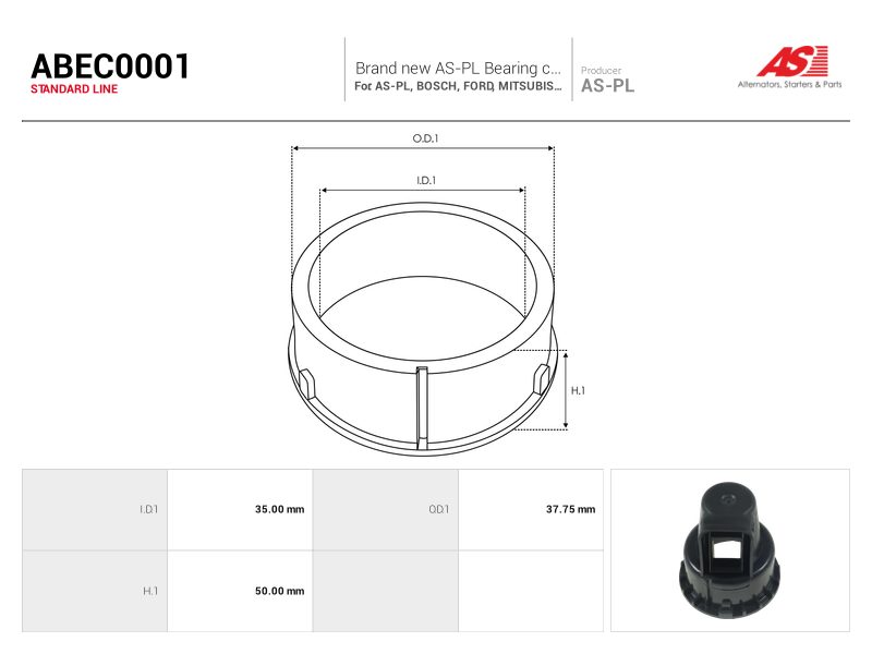 Alternator bearing with protective cap