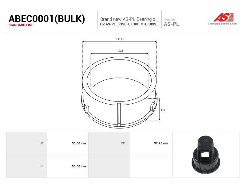 Alternator bearing with protective cap