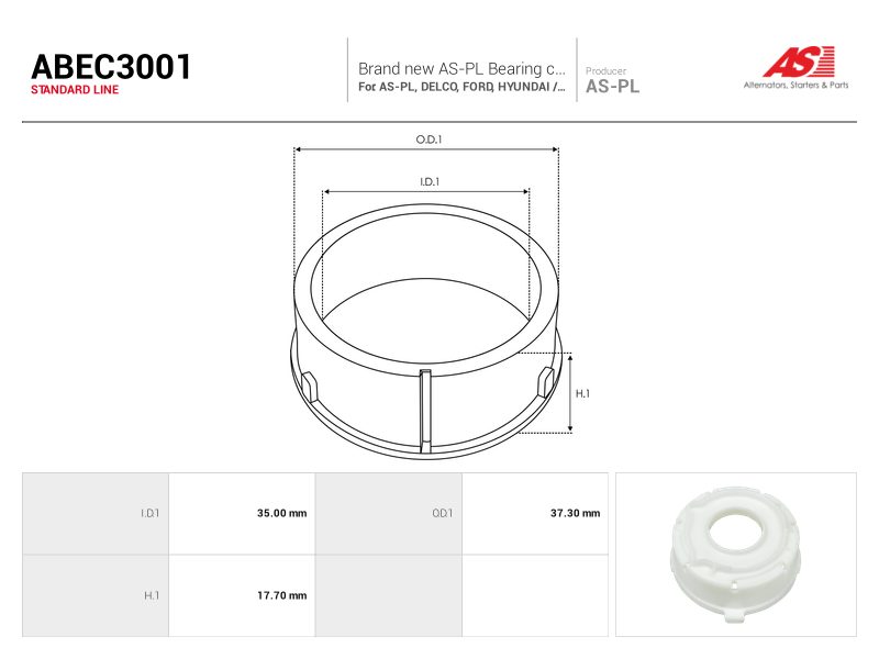 Alternator bearing with protective cap