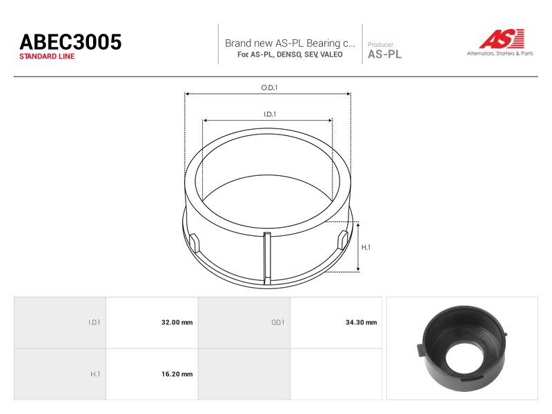 Alternator bearing with protective cap