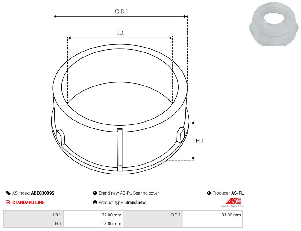 Alternator bearing with protective cap