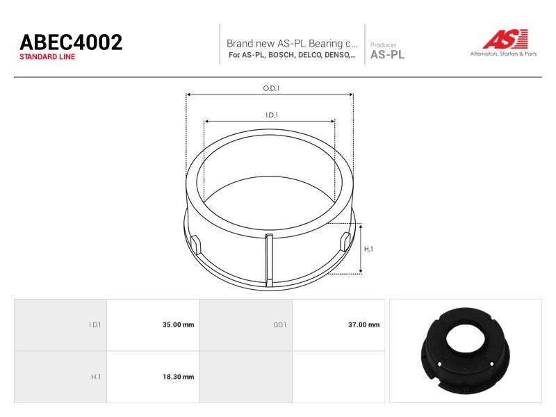 Alternator bearing with protective cap