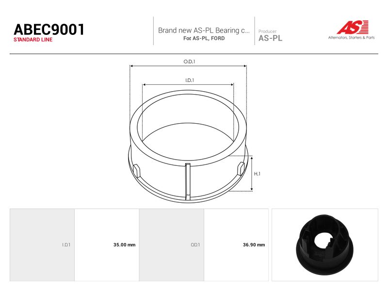 Alternator bearing with protective cap