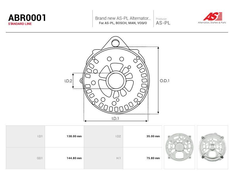 Alternator diode-side bracket