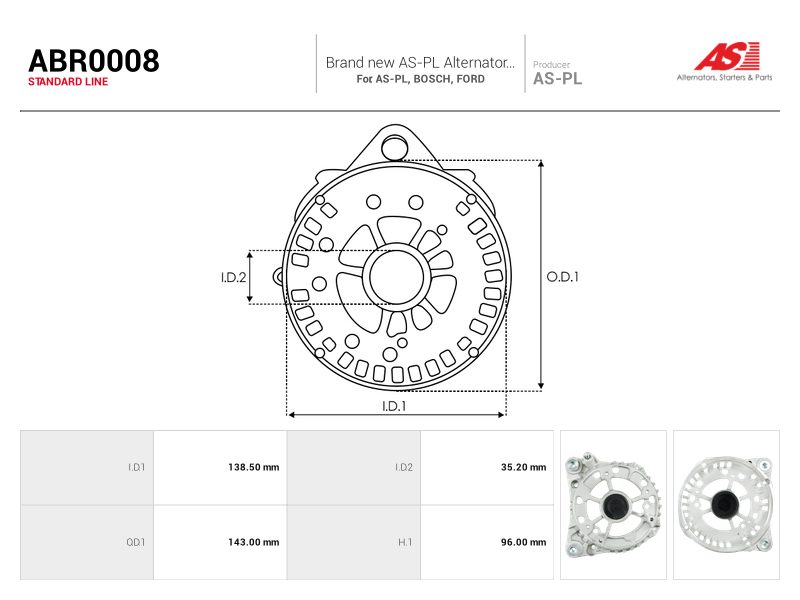 Alternator diode-side bracket