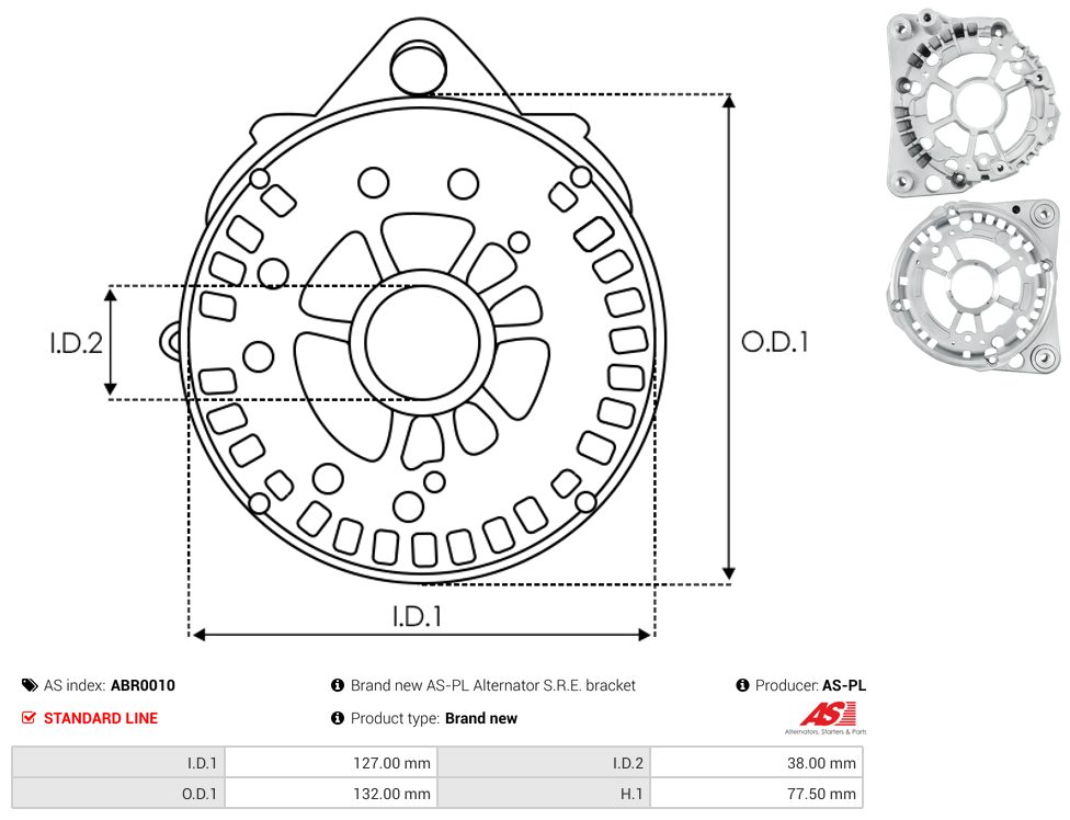 Alternator diode-side bracket