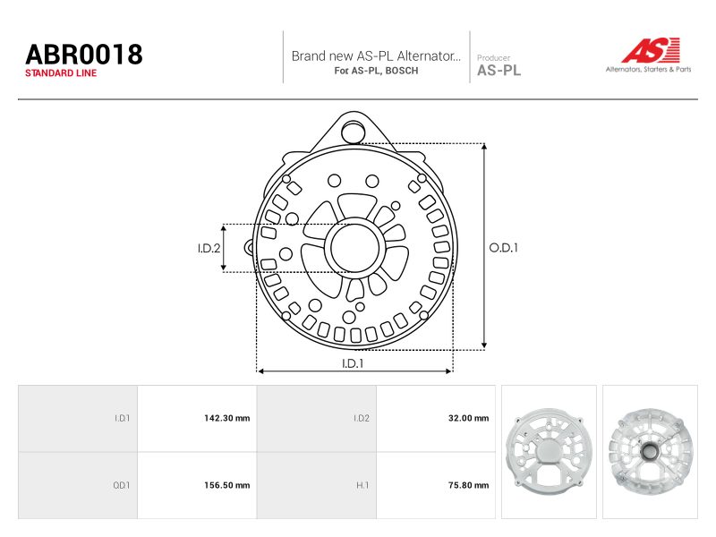 Alternator diode-side bracket