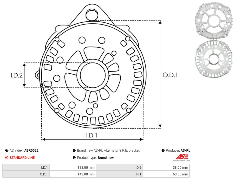 Alternator diode-side bracket
