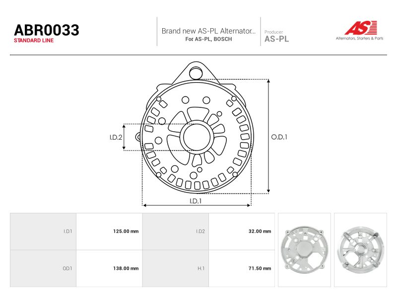 Alternator diode-side bracket