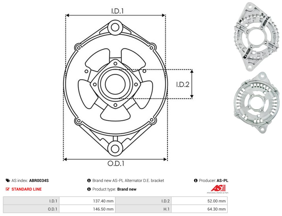 Alternator drive-side bracket