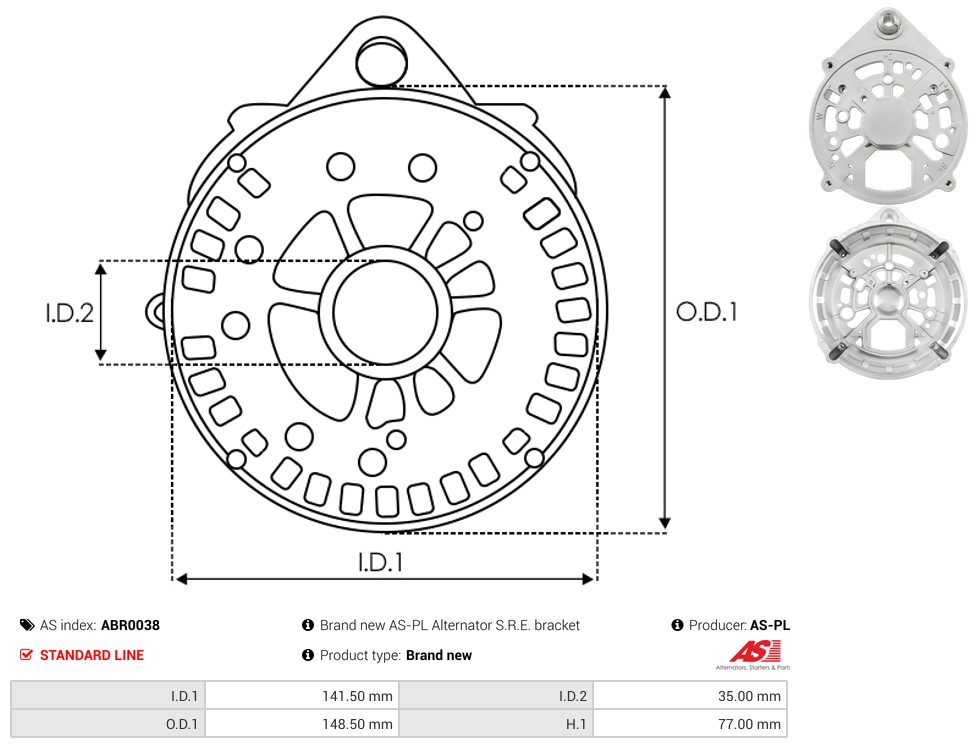 Alternator diode-side bracket