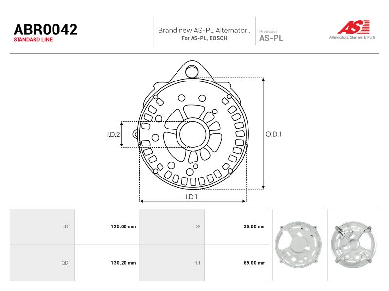 Alternator diode-side bracket
