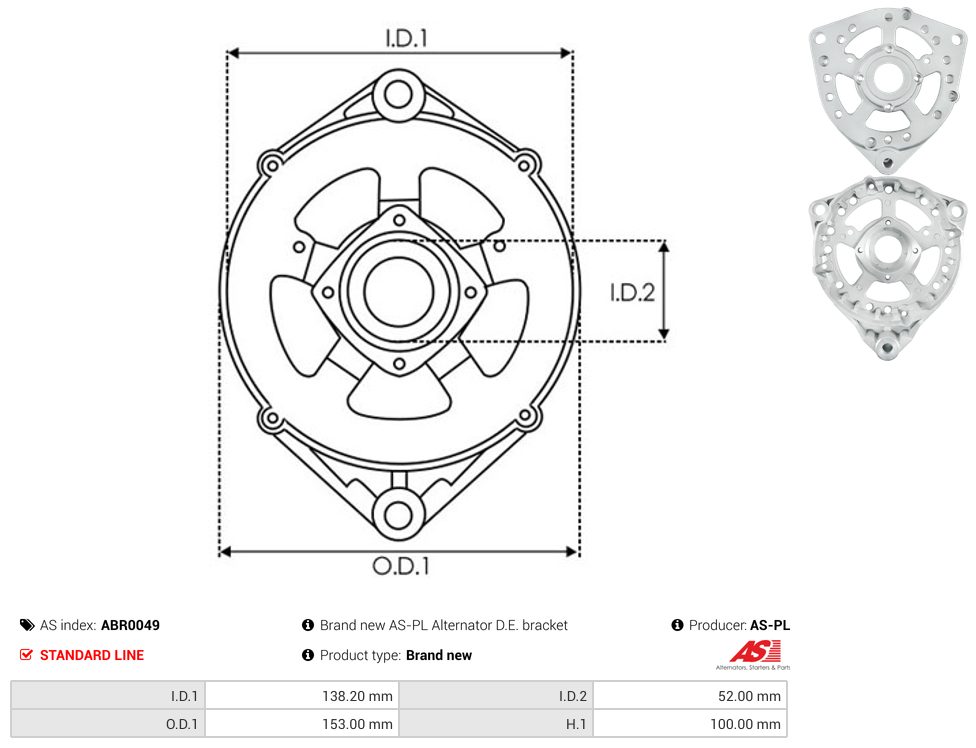 Alternator drive-side bracket