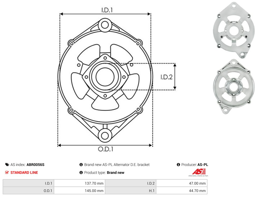 Alternator drive-side bracket