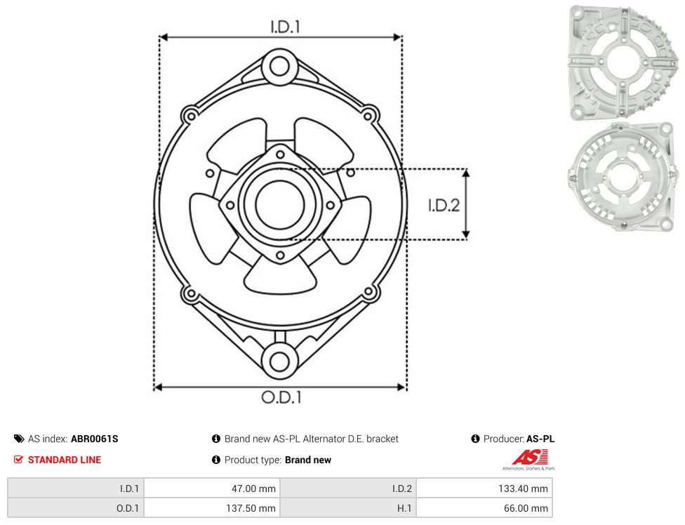 Alternator drive-side bracket