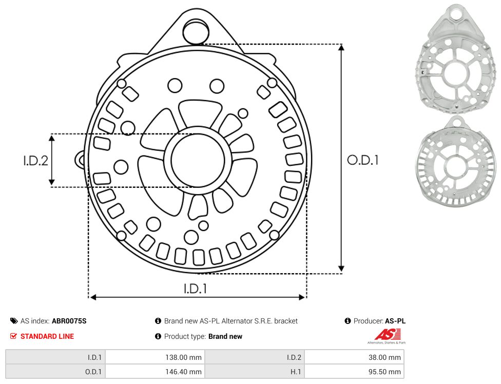 Alternator diode-side bracket