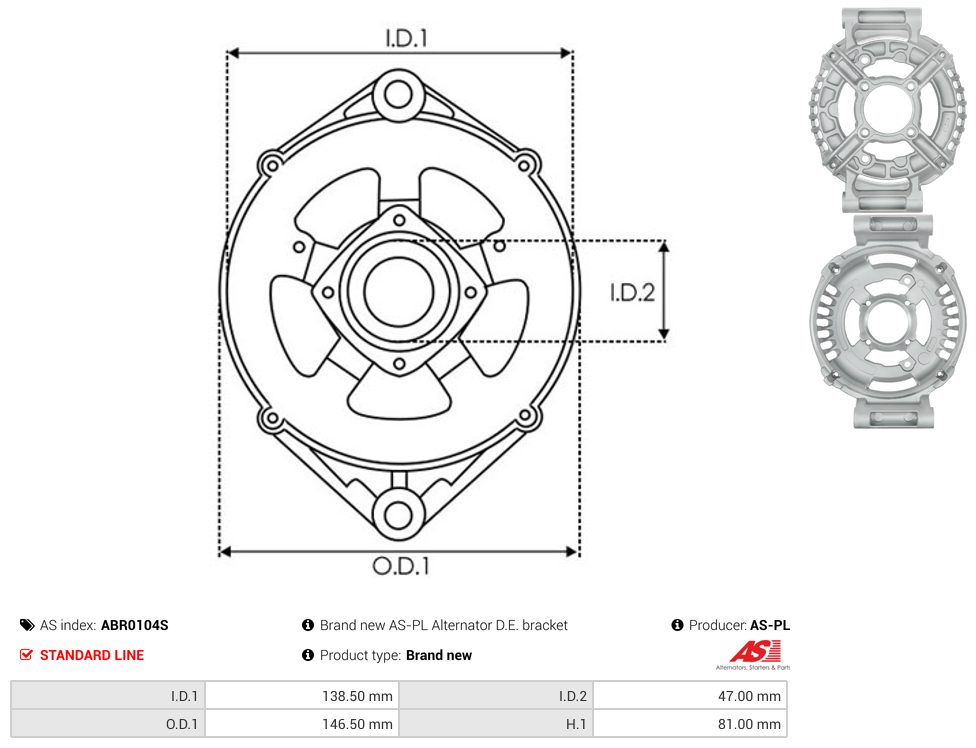 Alternator drive-side bracket