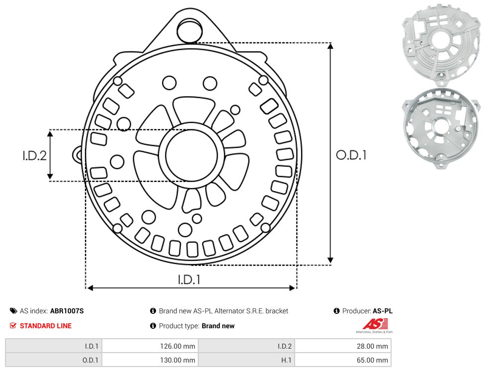 Alternator diode-side bracket