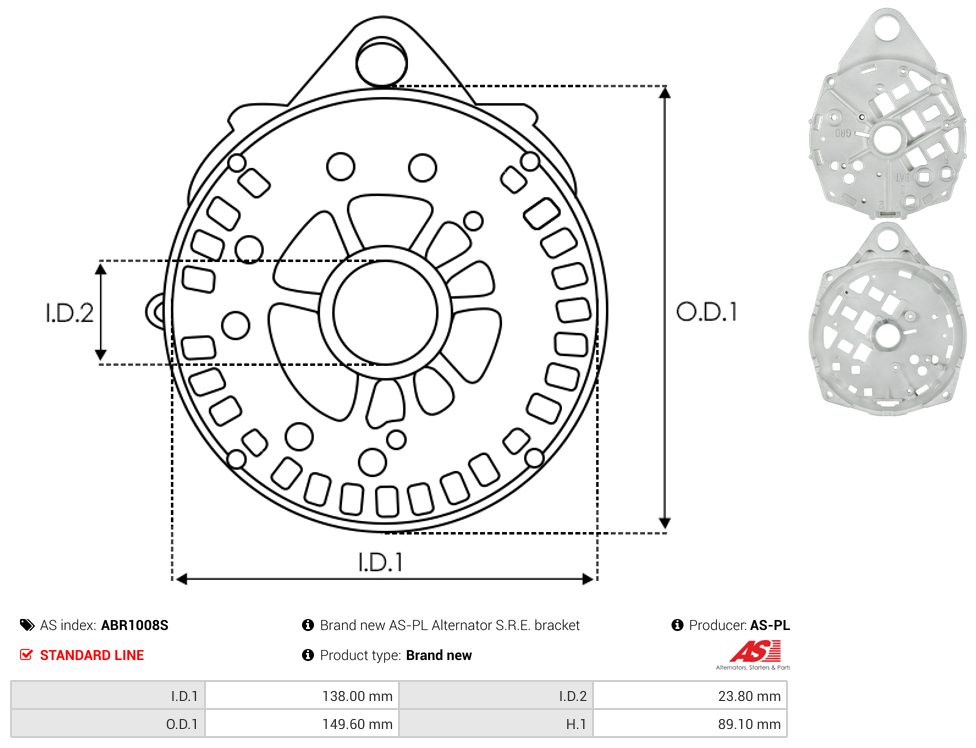 Alternator diode-side bracket