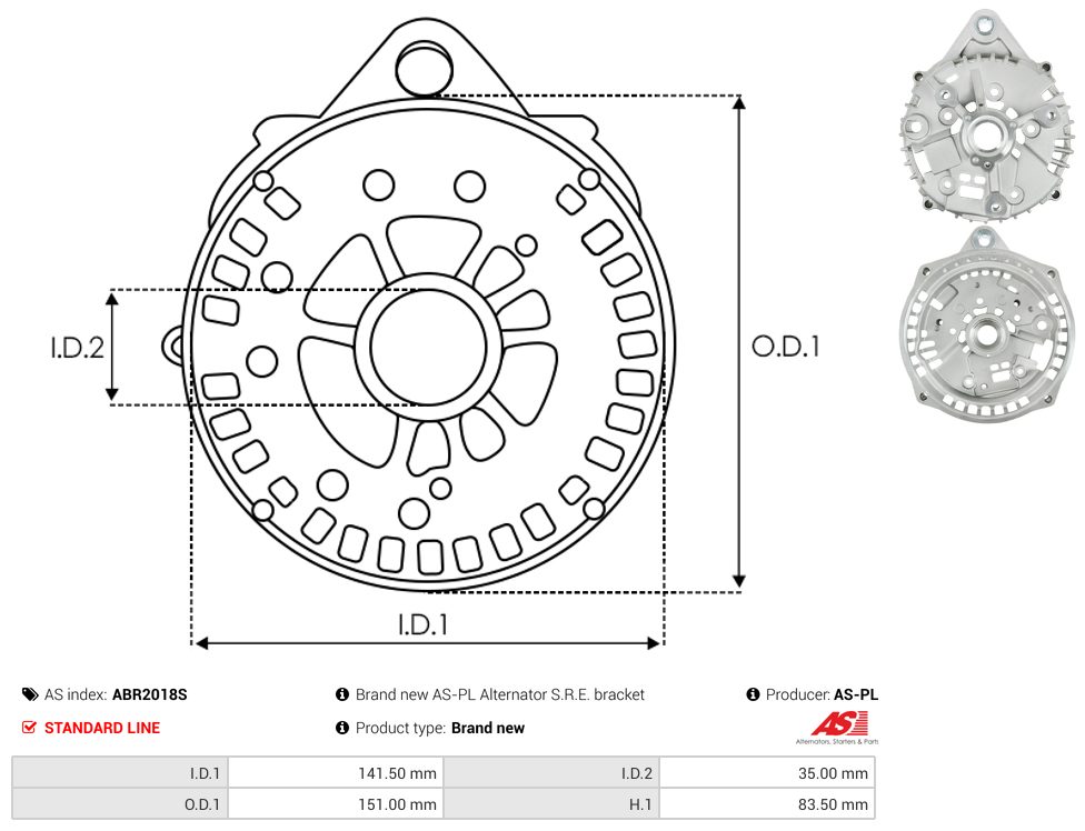 Alternator diode-side bracket