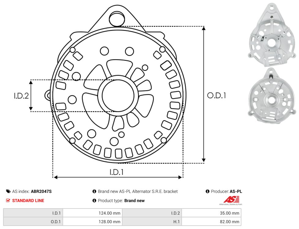 Alternator diode-side bracket