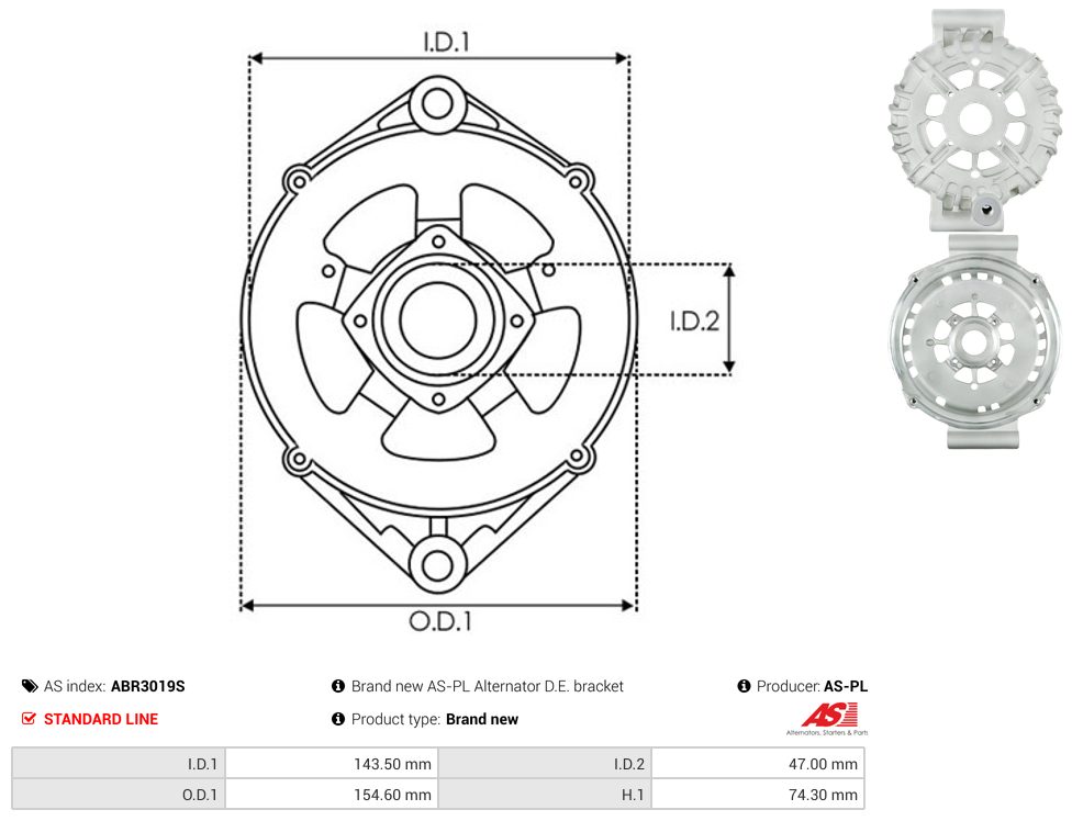 Alternator drive-side bracket