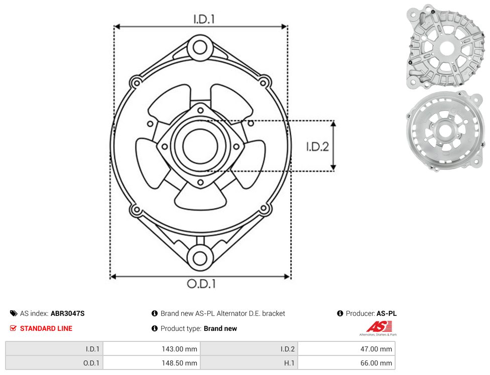 Alternator drive-side bracket