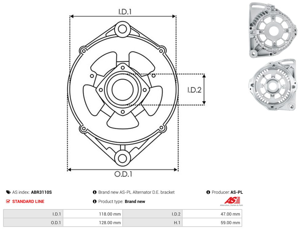 Alternator drive-side bracket