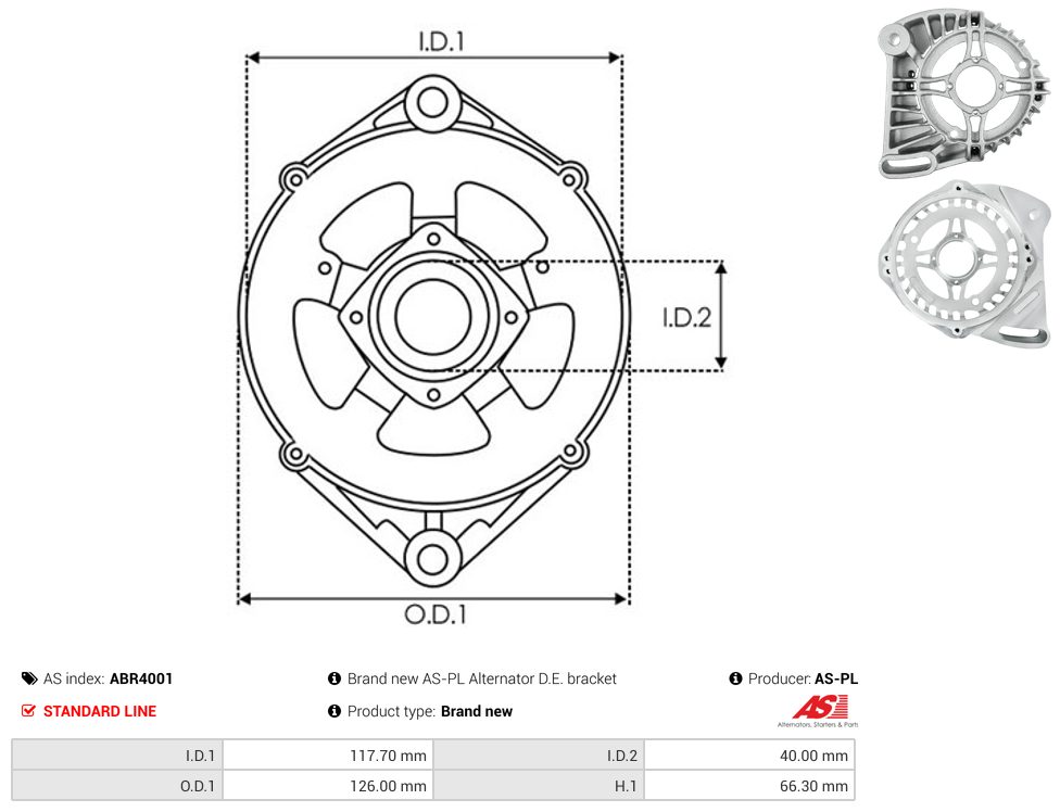 Alternator drive-side bracket