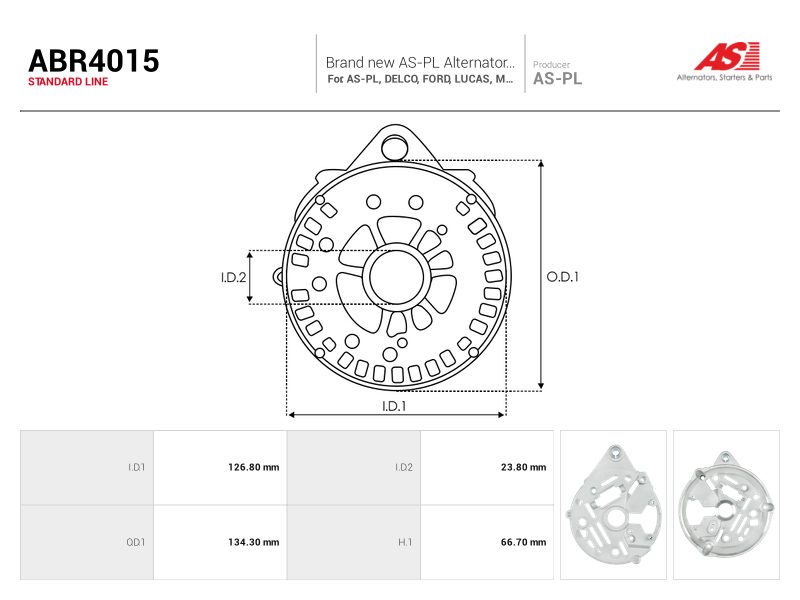 Alternator diode-side bracket