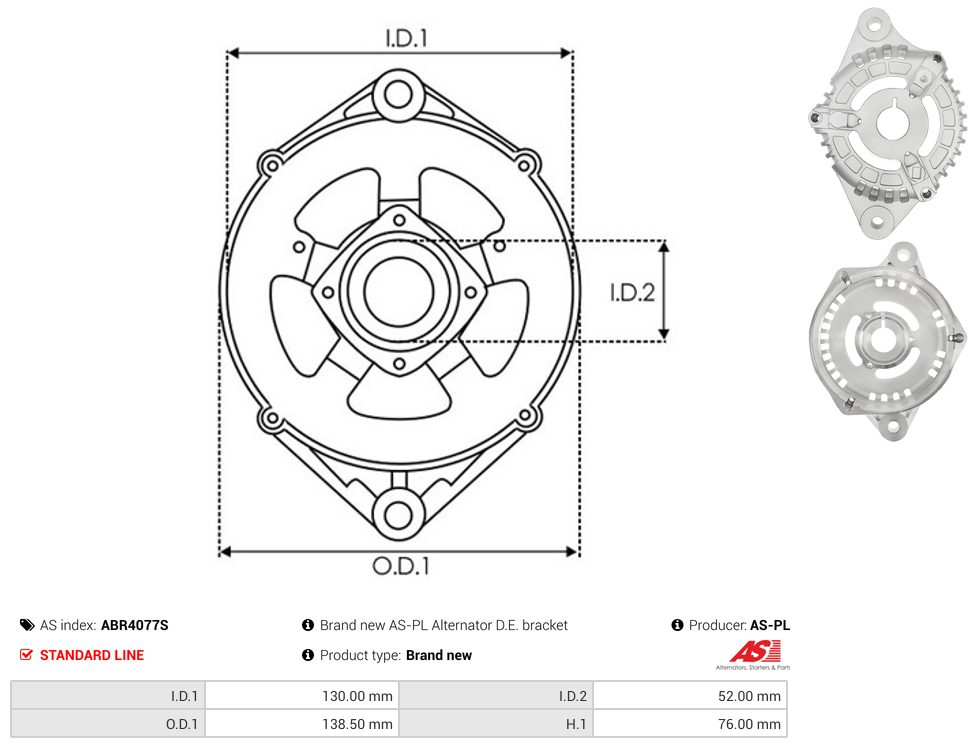 Alternator drive-side bracket
