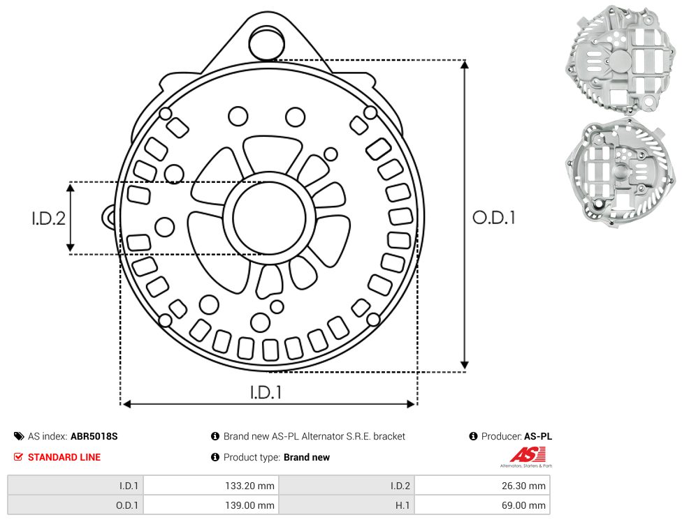 Alternator diode-side bracket