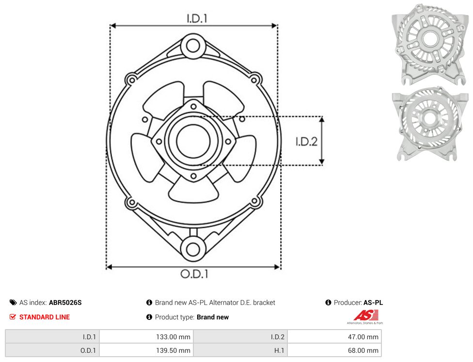 Alternator drive-side bracket