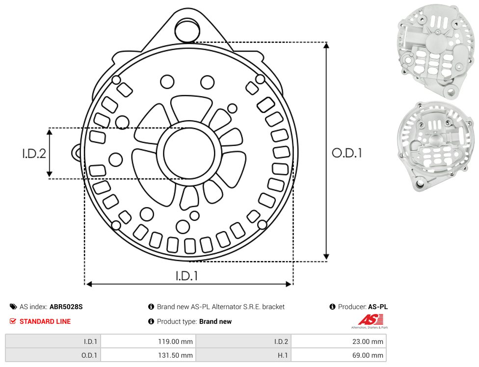 Alternator diode-side bracket
