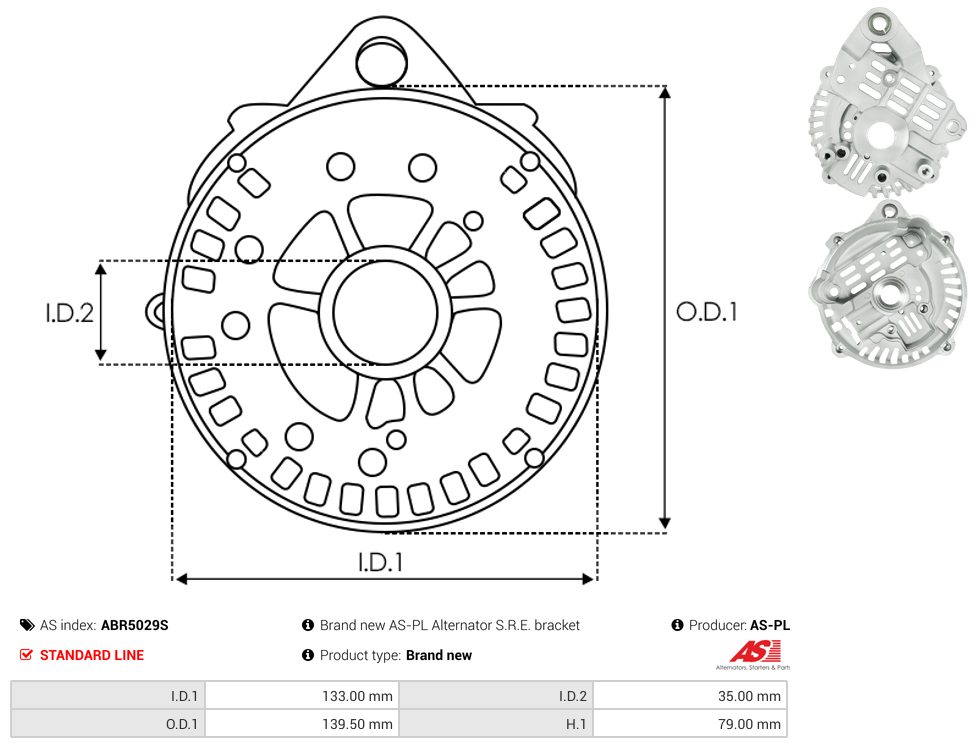 Alternator diode-side bracket