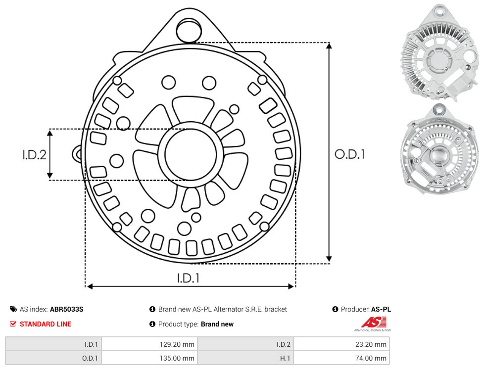 Alternator diode-side bracket