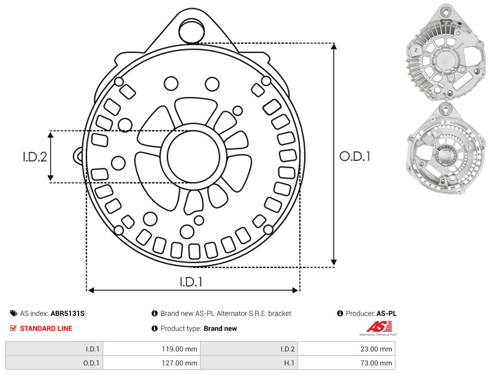Alternator diode-side bracket