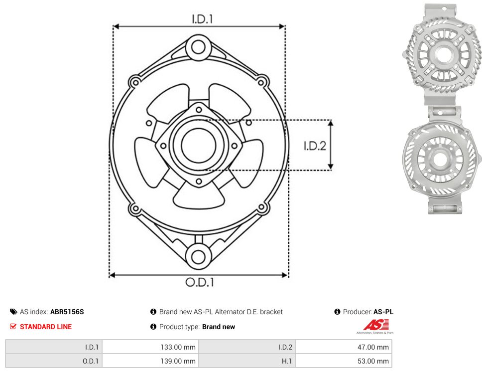 Alternator drive-side bracket