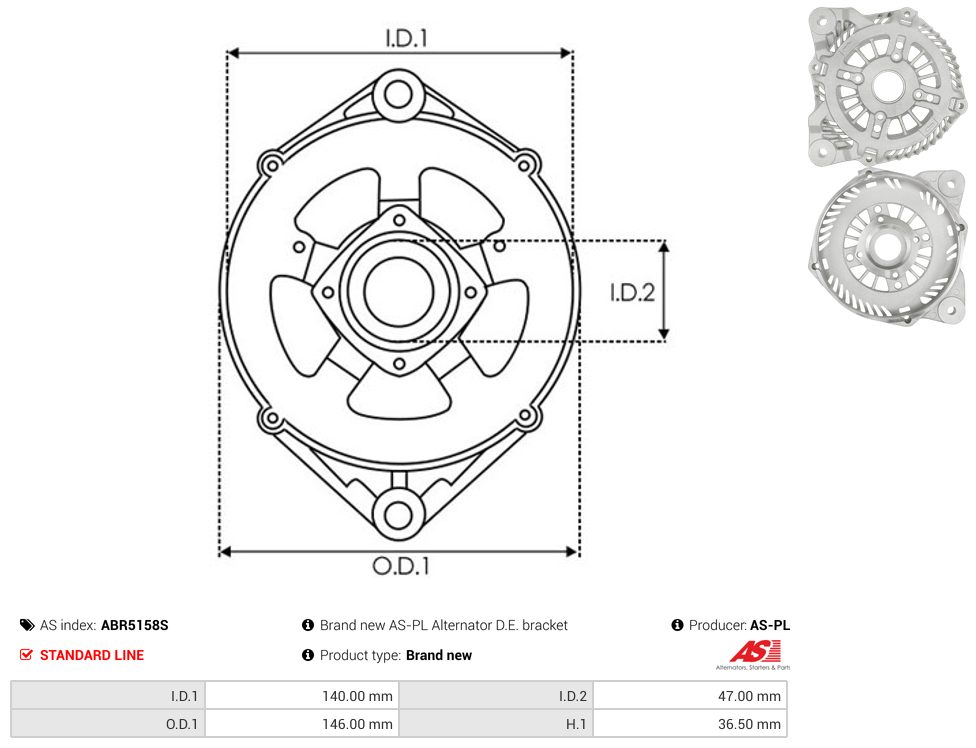 Alternator drive-side bracket