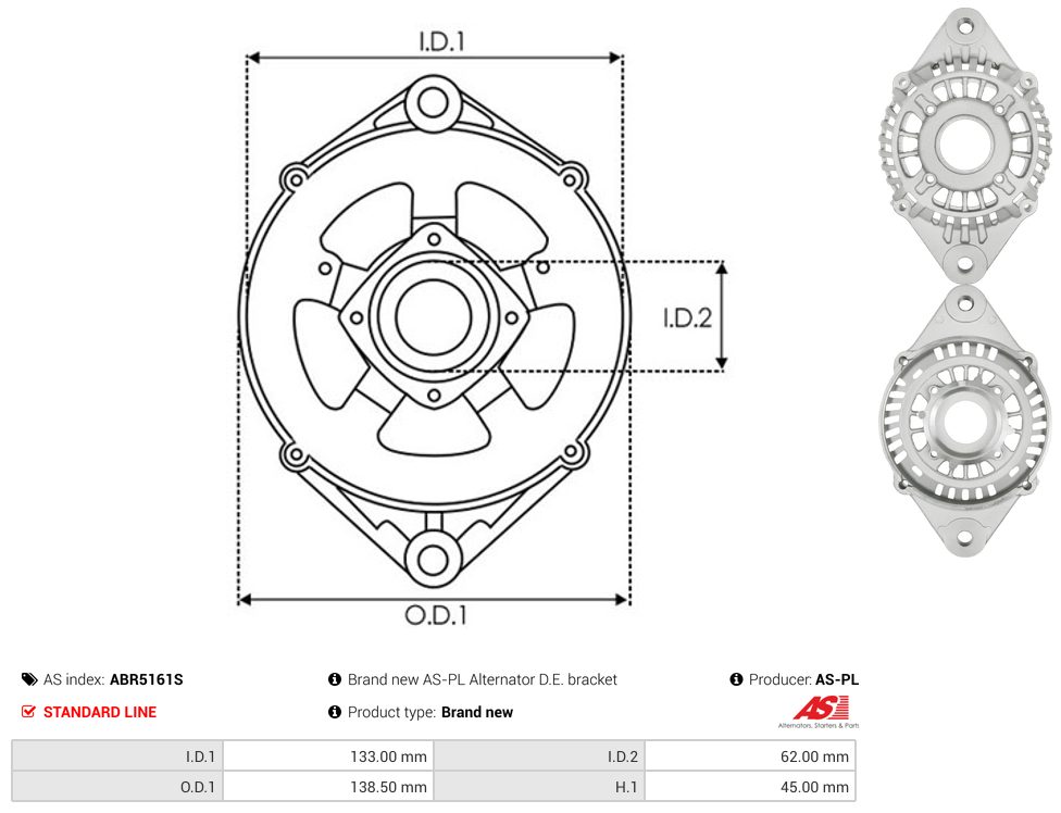 Alternator drive-side bracket