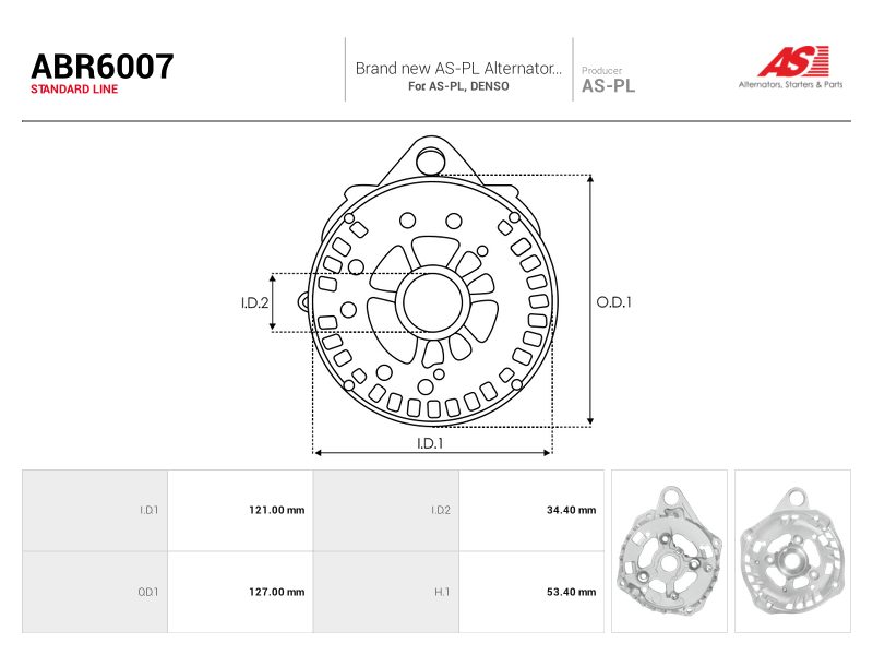 Alternator diode-side bracket